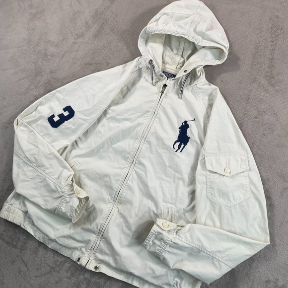 Polo Ralph Lauren Other - Polo Ralph Lauren Big Pony Jacket Men XL Hooded Windbreaker Breathable Full Zip
